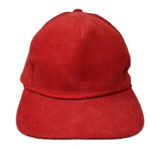 Gold Medal Strapback Hat Solid Red One Size Adjustable Corduroy Blank